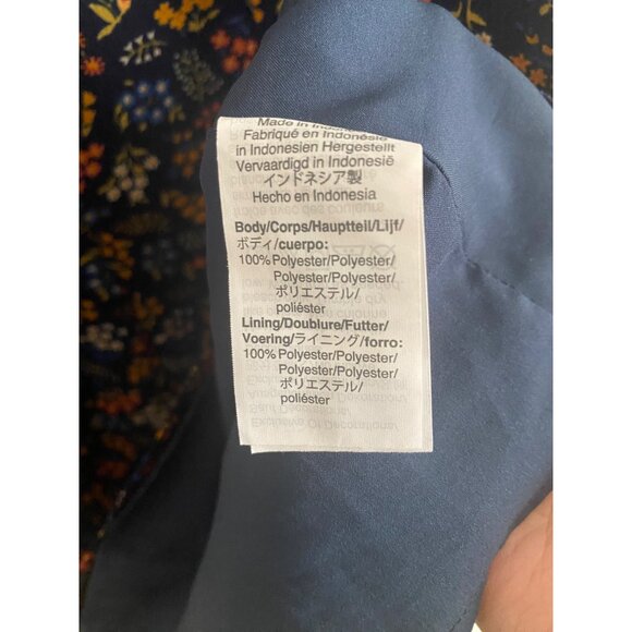 Madewell Women’s Floral Tie-Front Dress Size 10 Navy/Multicolor Polyester - Picture 6 of 6